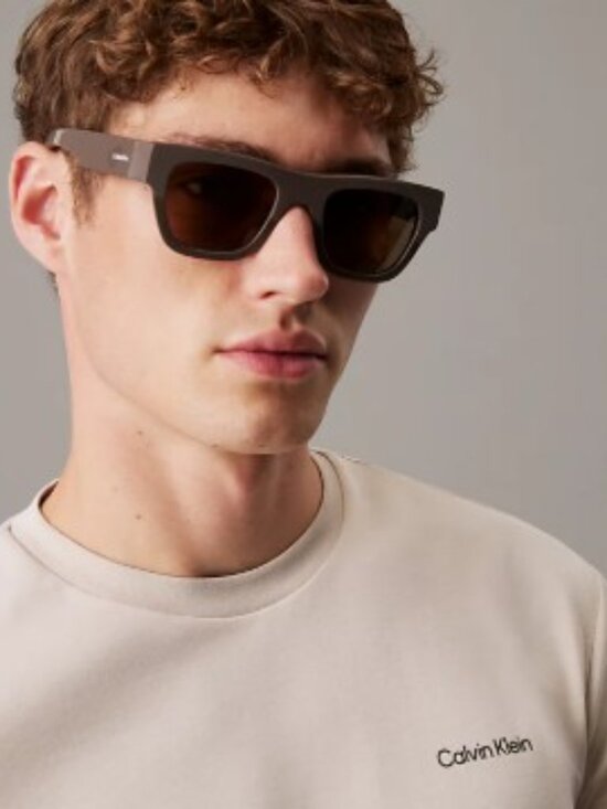 Calvin Klein CK25510S 223 Unisex Rectangle Sunglasses - Grey Havana/Grey main image 4